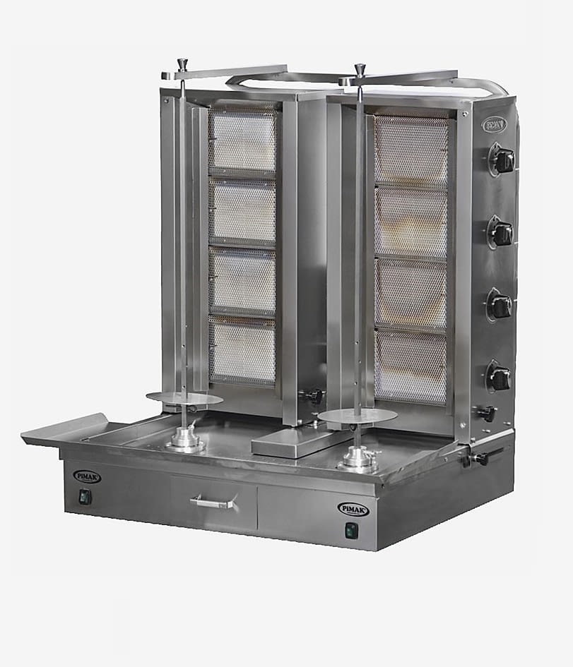 DO1/M77-4+4 Double Shawarma Machine with Bottom Motor