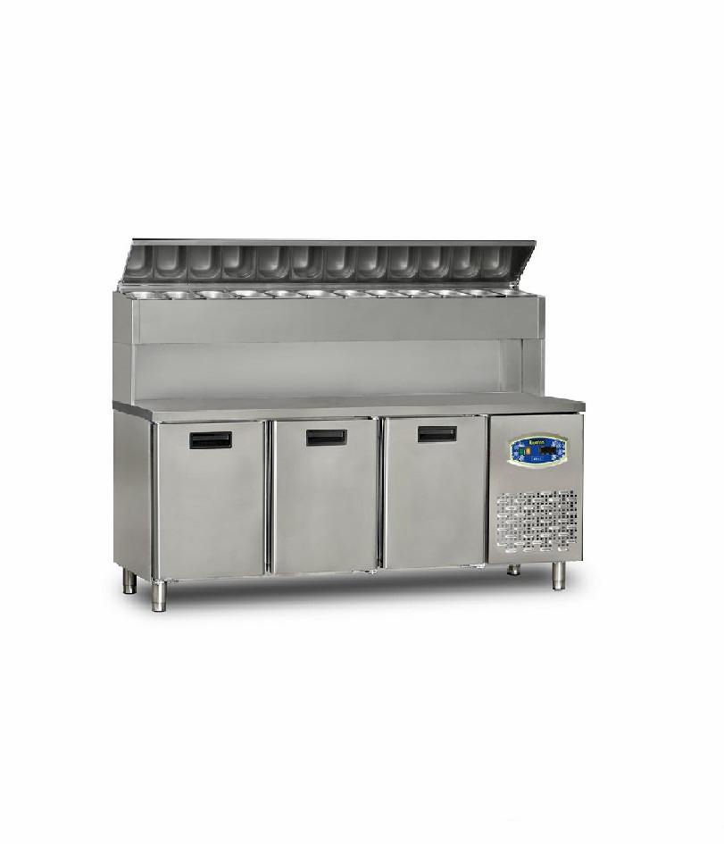 22TBF3S-PY70 3 Kapılı Tezgah Altı Yüksek Pizza Hazırlık Buzdolabı