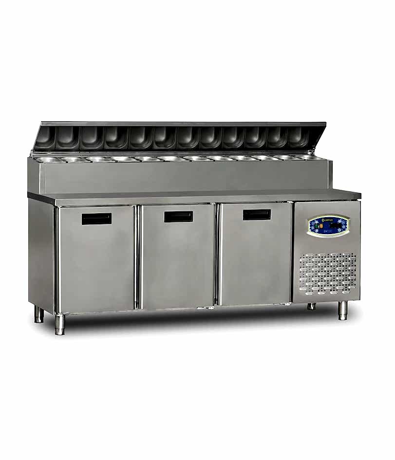 22TBF3S-PA70 3 Kapılı Tezgah Altı Kısa Pizza Hazırlık Buzdolabı