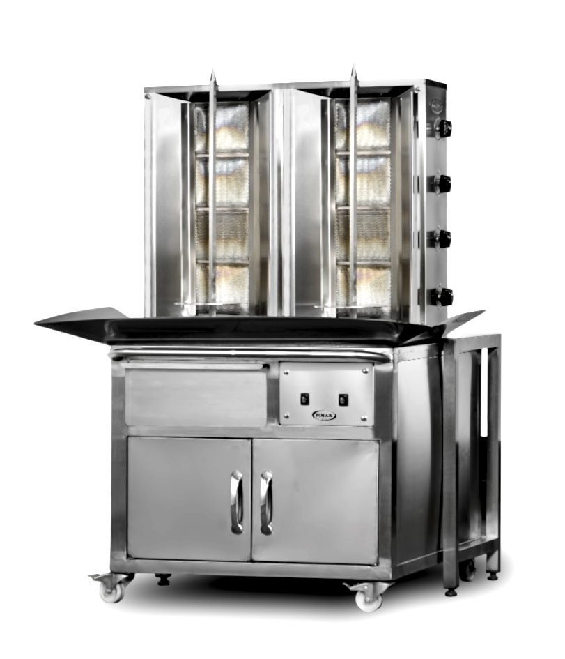 DO1/M077-X4+4 Shawarma Machine at Trolley